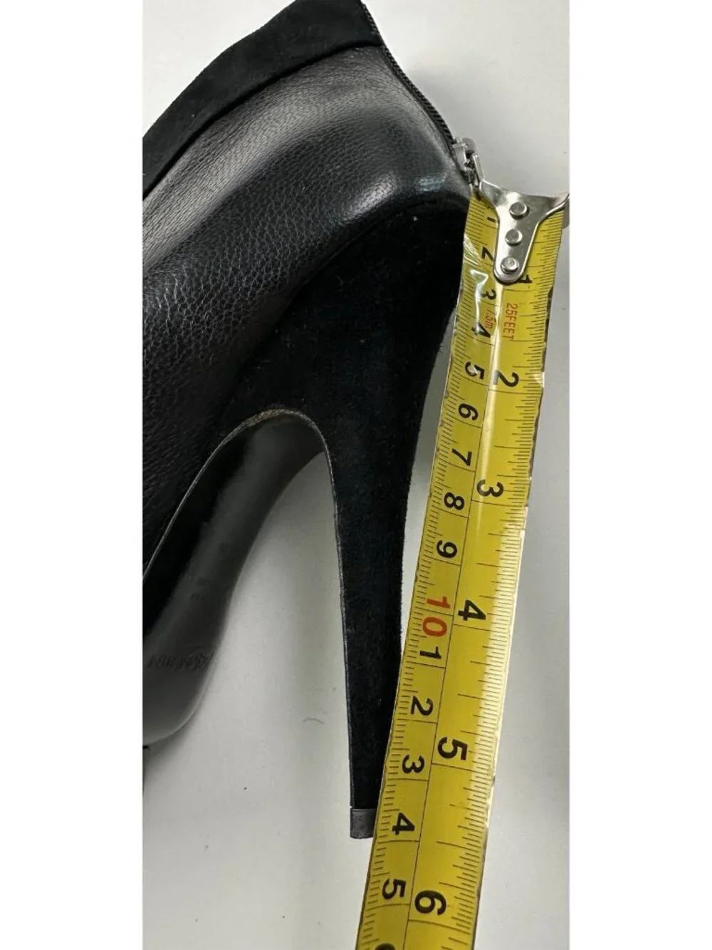 Yves Saint Laurent – YSL Rive Gauche Black Leather & Suede Easy Ankle Boots 7.5